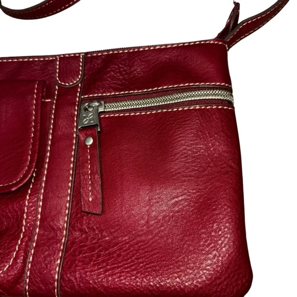 Relic Women's Crossbody Bag Red Leather Small Multi Compartment Card Slots